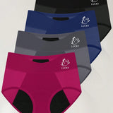 4 piezas de calzones fisiologicos en forma de triangulo para mujeres, ropa interior a prueba de fugas para periodo menstrual, malla transpirable, ajuste comodo