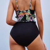 Swim Vcay Mujeres vestido recogido y plisado con estampado colorido y cinturon en la cintura