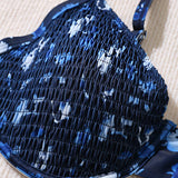 Swim Vcay Parte superior del bikini con fruncido impreso de moda para mujer de talla grande para el verano en la playa