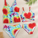 Swim Conjunto de bikini para mujer de playa de verano con tenido anudado, espalda cruzada con cordones, Set de vestimenta a Set para mama y yo (se vende por separado)