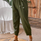 LUNE Pantalones cortos de diseno de mariposas y bambu para mujeres, adecuados para el verano