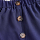 LUNE Pantalones largos para mujeres de unicolor decorados con botones simples y con bolsillos