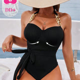 DD+ Traje de bano de una pieza halter para mujeres para vacaciones de verano en la playa