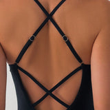 Nuevo traje de bano adelgazante hueco para mujeres con tirantes y hermoso diseno de espalda para vacaciones en la playa