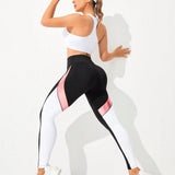 Yoga Basic Mujeres Moda Ajustados Pantalones Deportivos con decoracion