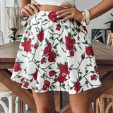 Frenchy Falda plisada de verano con estampado floral