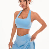 Sport Studio Conjunto deportivo para mujeres con Top de tanque halter y falda mini en unicolor y casual