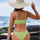 Swim Basics Conjunto de bikini para mujeres de unicolor con diseno hueco y moda simple para vacaciones en la playa