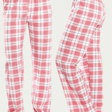 1 pieza de Pantalones de pijama a cuadros rosa clasico, ropa suelta de salon para mujeres, pijama de dormir con estampado de cuadros