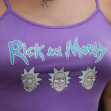 Rick and Morty   Top de punto ajustado y casual de a grande con estampado de personajes de dibujos animados en ingles para usar en la calle