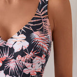 Swim Mujeres traje de bano de una pieza con estilo de vacaciones impreso con tema tropical