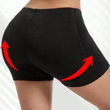 1 pieza Pantalones cortos reductores de control de barriga con levantador de gluteos y cuatro almohadillas de esponja para caderas y nalgas