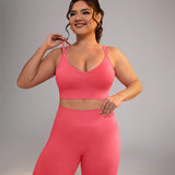 Sport Studio Conjunto de chaleco deportivo y pantalones cortos de moda para mujeres de talla grande