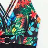 Swim Lushore Mujeres traje de bano de una pieza con estampado tropical de moda y kimono para verano