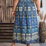 NEW EMERY ROSE Plus Size Women Fashionable Printed Skirt