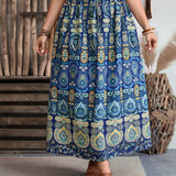 NEW EMERY ROSE Plus Size Women Fashionable Printed Skirt