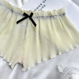Pantalones cuadrados sencillos para mujer con lazo todo-combinable para primavera/verano
