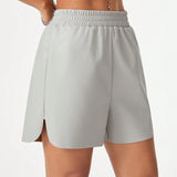 Coolane Pantalones cortos casuales de cintura elastica metalicos para el verano