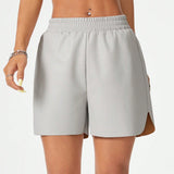 Coolane Pantalones cortos casuales de cintura elastica metalicos para el verano