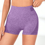 Running Shorts deportivos elasticos con cintura ancha y estampado de letras para yoga, fitness o para botas