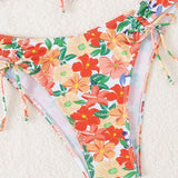NEW Conjunto de bikini inalambrico estampado floral para mujer para las vacaciones de verano en la playa, diseno aleatorio