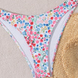 Conjunto de bikini con estampado floral para mujeres (patron al azar) para vacaciones