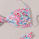 Conjunto de bikini con estampado floral para mujeres (patron al azar) para vacaciones