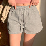 DAZY Shorts casuales de mujer con cordon liso, perfectos para usar a diario en primavera y verano