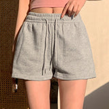 DAZY Shorts casuales de mujer con cordon liso, perfectos para usar a diario en primavera y verano