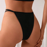 Swim Bikini de cintura de mujeres con correa y pantalon de tres patas