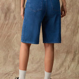 Forever 21 Pantalones Jeans casuales de pierna ancha estilo vintage de High-Street y longitud media