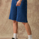 Forever 21 Pantalones Jeans casuales de pierna ancha estilo vintage de High-Street y longitud media