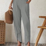 Pantalones largos casuales, solidos y simples para mujeres de moda
