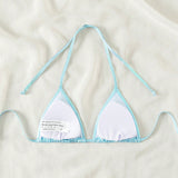 Swim Top laser halter de triangulo para bikini de verano para mujer, ideal para atuendo de vacaciones en la playa
