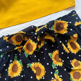 WYWH Conjunto casual de dos piezas para mujer con camiseta sin mangas de borde curvado y shorts estampados con girasoles para vacaciones