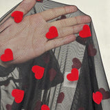 Clasi Mujeres verano cuello redondo manga corta corazon impreso top de malla con transparencia
