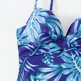 Swim Vcay Conjunto De Bikini Para Mujer Con Estampado De Plantas Y Cami Tanque Para Natacion En La Playa En Verano