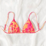 Swim Vcay Top de bikini para mujer con estampado completo sencillo, para verano, playa, piscina