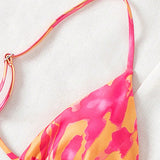 Swim Vcay Top de bikini para mujer con estampado completo sencillo, para verano, playa, piscina