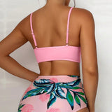 Nuevo conjunto de bikini con copa dura y soporte de acero para mujeres, diseno de cruzado en el pecho, adecuado para natacion en la playa en verano