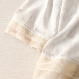 Prive Blusa elegante y sencilla de gasa de manga larga para mujer