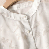 Prive Blusa elegante y sencilla de gasa de manga larga para mujer