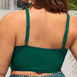 Swim Lushore Top de bikini informal de unicolor para mujer de talla grande con diseno cruzado en el pecho para vacaciones en la playa de verano