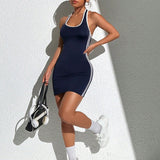 Sport Easify Vestido deportivo sin manga y fresco con bloques de color para mujeres, a la moda para chicas urbanas