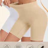 SXY 2paquete Shorts de Biker de Cintura Ancha Solidos, para usar debajo de vestidos para mujer, calzoncillos tipo boxers sin costuras antirozaduras y suaves para mujeres
