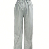 NEW  Essnce Pantalones largos casuales diarios de mujer con estampado a rayas