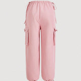 NEW  MOD Pantalones de paracaidas rosa con corbata de mono y cintura ajustable con cordon