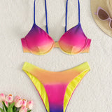 Swim Vcay Bikini impreso de moda para mujer con Bottom separada, perfecto para vacaciones