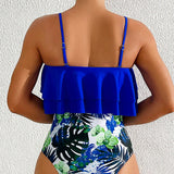 Swim Lushore Traje de bano de una pieza para mujer con estampado aleatorio y empalme simple, adecuado para uso diario y playa en verano