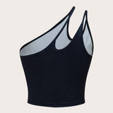 Coolane Top de mujer asimetrico de mangas sin hombros con vaciado hueco estilo callejero de carrera para el verano de 2024